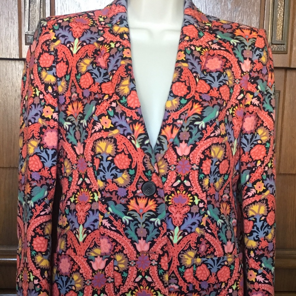 Zara Floral Jacquard Blazer